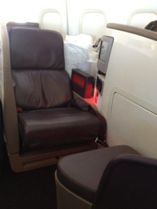 Upper Class Seating (& bed!)